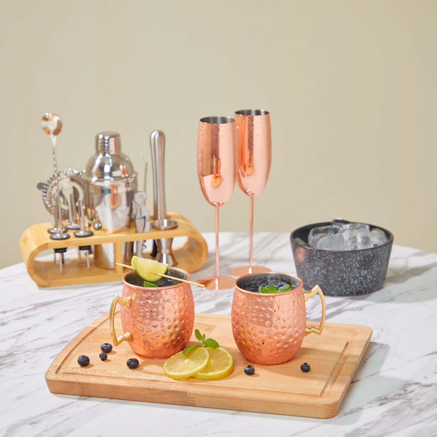Set De Copas Azhome Rose Gold / 2 Piezas / 250 Ml image number 1.0